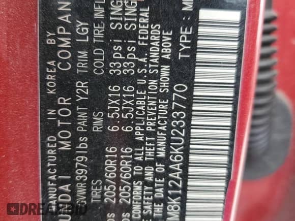 2019 Hyundai Kona SE с VIN KM8K12AA6KU233770, выставлен на аукционе Copart как лот 48520693 с пробегом 39 399 миль миль и . История ставок и продаж доступна на DreamBid. Изображение 14.