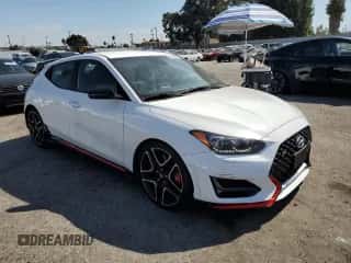 2022 Hyundai Veloster with VIN KMHT36AH5NU012944, listed as a Copart auction lot 73705614 with 18,031 mi miles and Salvage title. Bid and sale history available at DreamBid. Image 4.