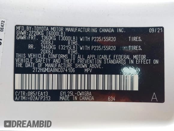 ✅ 2022 Lexus RX 450h • VIN: 2T2HGMDA8NC074106 • Lot: 41717177. Wystawiony na IAAI z przebiegiem 46 547 mil. Bezpłatny archiwum sprzedaży aukcyjnych z USA i szczegółowy raport historii pojazdu na DreamBid. Zdjęcie 9.