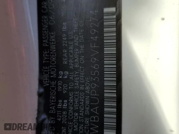 ✅ 2009 BMW 1 Series 128i • VIN: WBAUP93569VF49274 • Lot: 91356525. Listed on Copart with 158,430 mi. Free auction sales archive from the USA and detailed vehicle history report at DreamBid. Image 12.