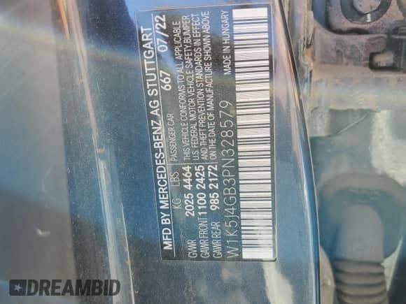 2023 Mercedes-Benz CLA 250 с VIN W1K5J4GB3PN328579, выставлен на аукционе Copart как лот 54697285 с пробегом Не указан миль и Чистый • Clean title. История ставок и продаж доступна на DreamBid. Изображение 13.