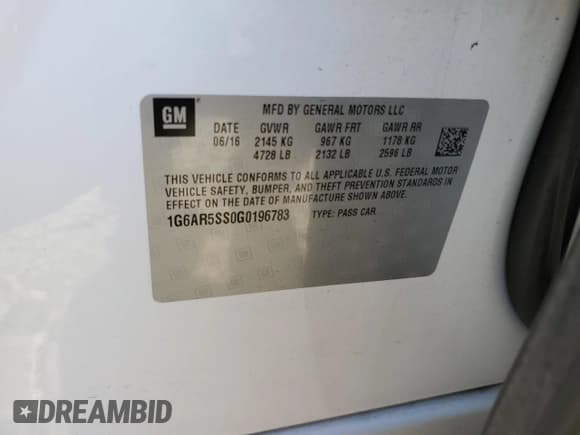 ✅ 2016 Cadillac CTS Luxury Collection RWD • VIN: 1G6AR5SS0G0196783 • Лот: 62892945. Опубликован ранее на Copart с пробегом 87 150 миль. Бесплатный доступ к архиву аукционных продаж из США и подробный отчёт об истории автомобиля на DreamBid. Изображение 12.