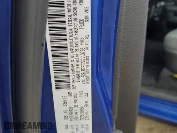 2016 Ram 1500 Express with VIN 3C6JR7AT7GG113730, listed as a Copart auction lot 71234145 with 45,902 mi miles and Salvage title. Bid and sale history available at DreamBid. Image 12.