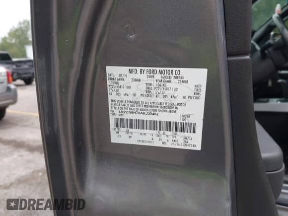 2010 Mercury Mariner Premier с VIN 4M2CN9H70AKJ30462, выставлен на аукционе IAAI как лот 43264181 с пробегом 169 789 миль миль и . История ставок и продаж доступна на DreamBid. Изображение 9.