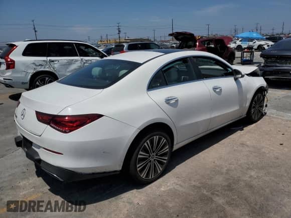 2023 Mercedes-Benz CLA 250 with VIN W1K5J4GB9PN398779, listed as a Copart auction lot 59777935 with 13,114 mi miles and Salvage title. Bid and sale history available at DreamBid. Image 3.