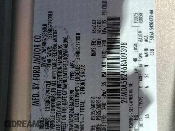 ✅ 2006 Ford Freestar Limited • VIN: 2FMDA58246BA09398 • Lot: 75235144. Listed on Copart with Not provided. Free auction sales archive from the USA and detailed vehicle history report at DreamBid. Image 15.