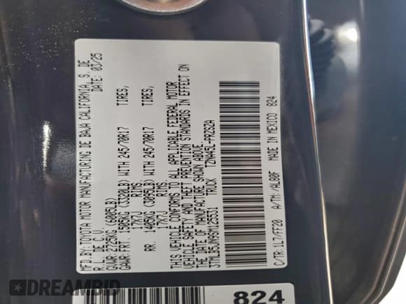 ✅ 2025 Toyota Tacoma SR5 • VIN: 3TMLB5JN9SM125531 • Lot: 94827635. Wystawiony na Copart z przebiegiem 6 018 mil. Bezpłatny archiwum sprzedaży aukcyjnych z USA i szczegółowy raport historii pojazdu na DreamBid. Zdjęcie 12.