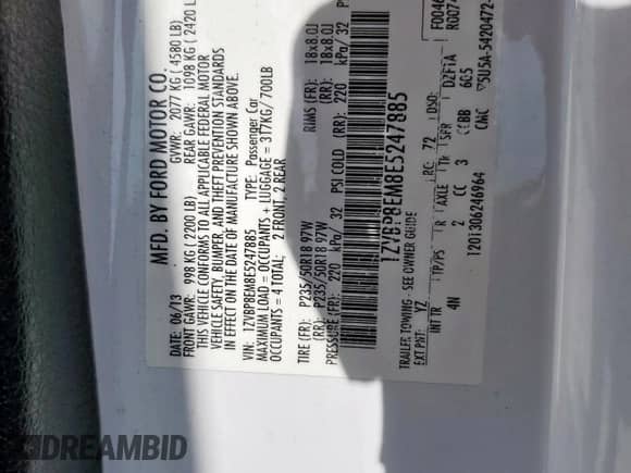 2014 Ford Mustang V6 с VIN 1ZVBP8EM8E5247885, выставлен на аукционе Copart как лот 69513425 с пробегом 92 344 миль миль и Списание • Salvage title. История ставок и продаж доступна на DreamBid. Изображение 12.