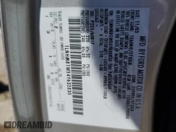 ✅ 2004 Lincoln Town Car Signature • VIN: 1LNHM81W54Y632830 • Лот: 87226195. Опубликован ранее на Copart с пробегом 145 095 миль. Бесплатный доступ к архиву аукционных продаж из США и подробный отчёт об истории автомобиля на DreamBid. Изображение 12.