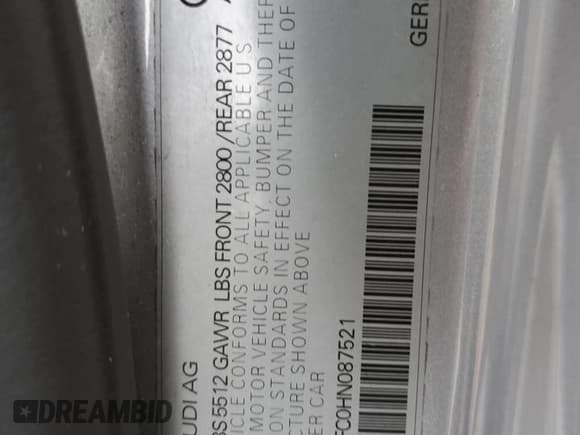 ✅ 2017 Audi A7 Premium Plus • VIN: WAUW2AFC0HN087521 • Лот: 44959793. Опубликован ранее на Copart с пробегом 134 423 миль. Бесплатный доступ к архиву аукционных продаж из США и подробный отчёт об истории автомобиля на DreamBid. Изображение 14.