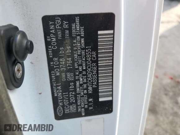 ✅ 2012 Hyundai Veloster w/Gray Int • VIN: KMHTC6AD9CU048551 • Lot: 83871604. Wystawiony na Copart z przebiegiem 186 146 mil. Bezpłatny archiwum sprzedaży aukcyjnych z USA i szczegółowy raport historii pojazdu na DreamBid. Zdjęcie 12.