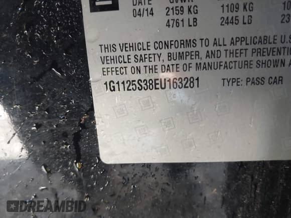 2014 Chevrolet Impala LT с VIN 1G1125S38EU163281, выставлен на аукционе IAAI как лот 43498373 с пробегом 203 941 миль миль и . История ставок и продаж доступна на DreamBid. Изображение 9.