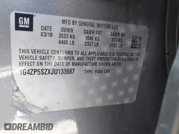 ✅ 2018 Buick LaCrosse Essence • VIN: 1G4ZP5SZXJU133687 • Лот: 42886867. Опубликован ранее на IAAI с пробегом 43 839 миль. Бесплатный доступ к архиву аукционных продаж из США и подробный отчёт об истории автомобиля на DreamBid. Изображение 9.