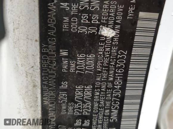 ✅ 2008 Hyundai Santa Fe GLS • VIN: 5NMSG73D48H163032 • Lot: 84243964. Listed on Copart with 270,175 mi. Free auction sales archive from the USA and detailed vehicle history report at DreamBid. Image 13.