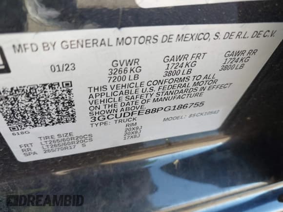 ✅ 2023 Chevrolet Silverado 1500 LT Trail Boss • VIN: 3GCUDFE88PG186755 • Lot: 42529156. Wystawiony na IAAI z przebiegiem 14 994 mil. Bezpłatny archiwum sprzedaży aukcyjnych z USA i szczegółowy raport historii pojazdu na DreamBid. Zdjęcie 9.