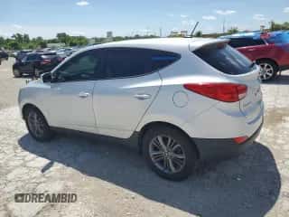 2014 Hyundai Tucson GLS with VIN KM8JTCAF5EU819405, listed as a Copart auction lot 56384534 with 103,075 mi miles and Salvage title. Bid and sale history available at DreamBid. Image 2.