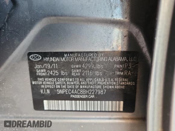 ✅ 2011 Hyundai Sonata Limited • VIN: 5NPEC4AC8BH227987 • Lot: 90293995. Wystawiony na Copart z przebiegiem 205 356 mil. Bezpłatny archiwum sprzedaży aukcyjnych z USA i szczegółowy raport historii pojazdu na DreamBid. Zdjęcie 12.