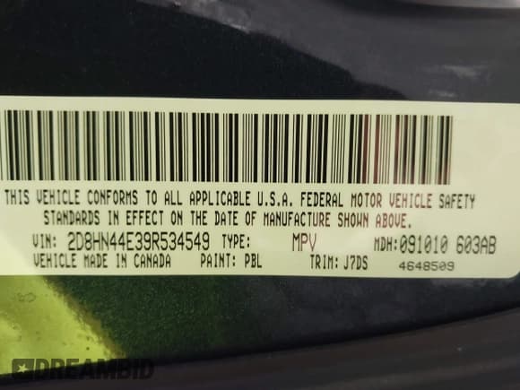 ✅ 2009 Dodge Grand Caravan SE • VIN: 2D8HN44E39R534549 • Lot: 42628941. Listed on IAAI with 170,383 mi. Free auction sales archive from the USA and detailed vehicle history report at DreamBid. Image 9.