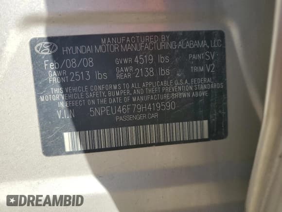 ✅ 2009 Hyundai Sonata SE • VIN: 5NPEU46F79H419590 • Лот: 81788575. Опубликован ранее на Copart с пробегом 145 884 миль. Бесплатный доступ к архиву аукционных продаж из США и подробный отчёт об истории автомобиля на DreamBid. Изображение 12.