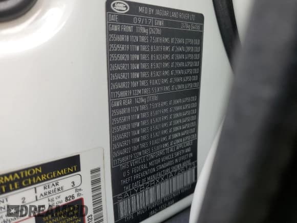 ✅ 2018 Land Rover Range Rover Velar S • VIN: SALYB2RXXJA726123 • Lot: 55912895. Listed on Copart with 85,357 mi. Free auction sales archive from the USA and detailed vehicle history report at DreamBid. Image 13.