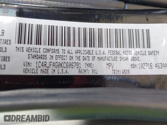 ✅ 2019 Jeep Grand Cherokee Altitude • VIN: 1C4RJFAG0KC606791 • Lot: 43342432. Listed on IAAI with 153,596 mi. Free auction sales archive from the USA and detailed vehicle history report at DreamBid. Image 9.