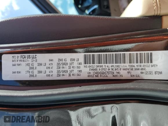 ✅ 2017 Dodge Durango GT • VIN: 1C4RDHDG6HC757724 • Lot: 51909805. Listed on Copart with 188,514 mi. Free auction sales archive from the USA and detailed vehicle history report at DreamBid. Image 13.