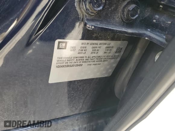 ✅ 2018 Cadillac CTS Luxury AWD • VIN: 1G6AX5SX0J0128430 • Лот: 53480485. Опубликован ранее на Copart с пробегом 121 920 миль. Бесплатный доступ к архиву аукционных продаж из США и подробный отчёт об истории автомобиля на DreamBid. Изображение 12.