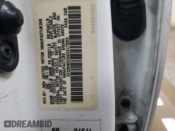 ✅ 2010 Pontiac Vibe • VIN: 5Y2SM6E03AZ417893 • Лот: 44311475. Опубликован ранее на Copart с пробегом 178 880 миль. Бесплатный доступ к архиву аукционных продаж из США и подробный отчёт об истории автомобиля на DreamBid. Изображение 12.