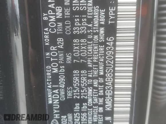 2025 Hyundai Kona SEL with VIN KM8HB3AB8SU209346, listed as a Copart auction lot 81376544 with 931 mi miles and Salvage title. Bid and sale history available at DreamBid. Image 14.