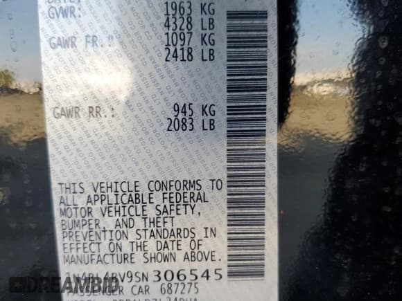 ✅ 2025 Nissan Altima S • VIN: 1N4BL4BV9SN306545 • Lot: 81327045. Listed on Copart with 1,461 mi. Free auction sales archive from the USA and detailed vehicle history report at DreamBid. Image 12.