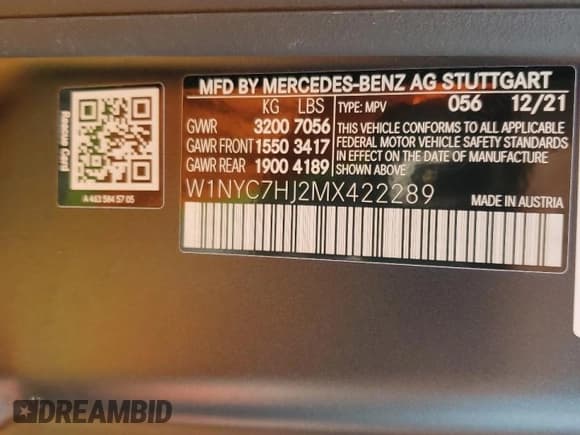 ✅ 2021 Mercedes-Benz G 63 AMG • VIN: W1NYC7HJ2MX422289 • Lot: 49226975. Listed on Copart with 21,848 mi. Free auction sales archive from the USA and detailed vehicle history report at DreamBid. Image 15.