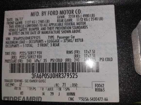 ✅ 2017 Ford Fusion Titanium • VIN: 3FA6P0SU0HR379525 • Lot: 43834410. Wystawiony na IAAI z przebiegiem 87 637 mil. Bezpłatny archiwum sprzedaży aukcyjnych z USA i szczegółowy raport historii pojazdu na DreamBid. Zdjęcie 9.