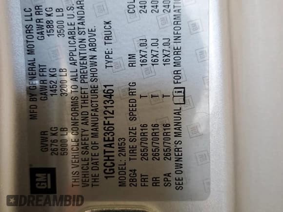 ✅ 2015 Chevrolet Colorado 4WD WT • VIN: 1GCHTAE36F1213461 • Лот: 54248414. Опубликован ранее на Copart с пробегом 100 052 миль. Бесплатный доступ к архиву аукционных продаж из США и подробный отчёт об истории автомобиля на DreamBid. Изображение 13.