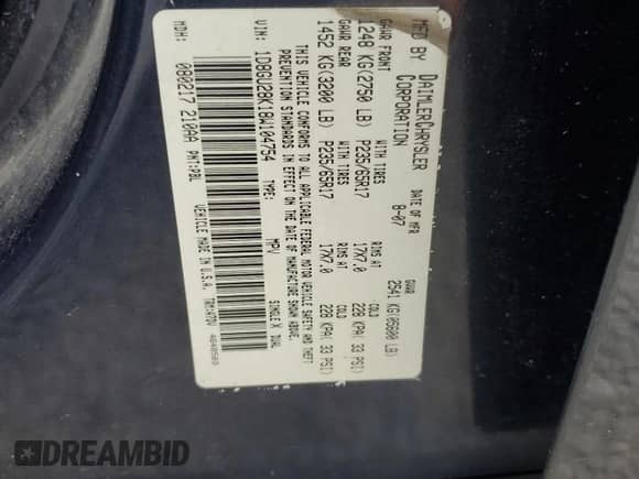 2008 Dodge Nitro SXT с VIN 1D8GU28K18W104754, выставлен на аукционе Copart как лот 56613534 с пробегом 176 716 миль миль и Списание • Salvage title. История ставок и продаж доступна на DreamBid. Изображение 14.