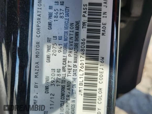 ✅ 2013 Mazda 3 i Touring • VIN: JM1BL1L76D1748086 • Лот: 93329285. Опубликован ранее на Copart с пробегом 197 443 миль. Бесплатный доступ к архиву аукционных продаж из США и подробный отчёт об истории автомобиля на DreamBid. Изображение 12.