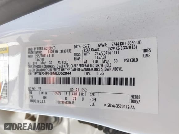 ✅ 2021 Ford Ranger Lariat • VIN: 1FTER4FH6MLD52844 • Лот: 43360728. Опубликован ранее на IAAI с пробегом 69 720 миль. Бесплатный доступ к архиву аукционных продаж из США и подробный отчёт об истории автомобиля на DreamBid. Изображение 9.