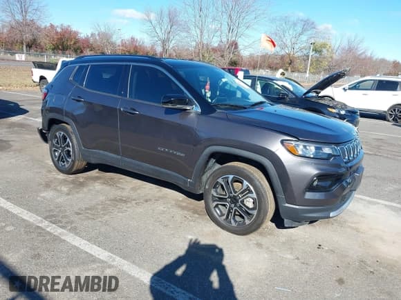 ✅ 2022 Jeep Compass Limited • VIN: 3C4NJDCB4NT153143 • Лот: 42625593. Опубликован ранее на IAAI с пробегом 43 063 миль. Бесплатный доступ к архиву аукционных продаж из США и подробный отчёт об истории автомобиля на DreamBid. Изображение 1.