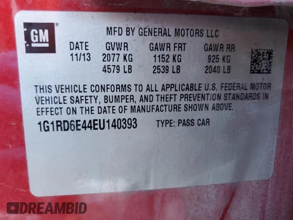 ✅ 2014 Chevrolet Volt • VIN: 1G1RD6E44EU140393 • Lot: 87260575. Wystawiony na Copart z przebiegiem 150 384 mil. Bezpłatny archiwum sprzedaży aukcyjnych z USA i szczegółowy raport historii pojazdu na DreamBid. Zdjęcie 14.