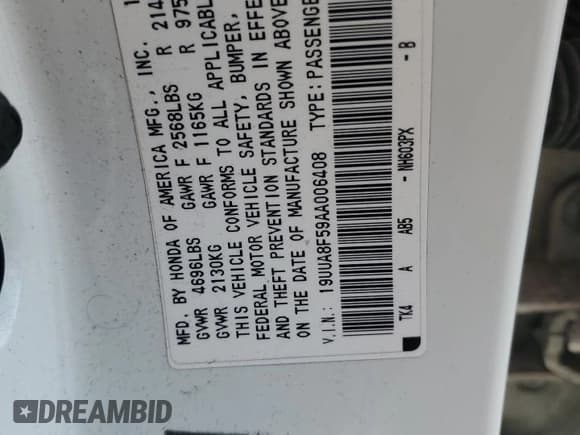 ✅ 2010 Acura TL Technology • VIN: 19UUA8F59AA006408 • Lot: 81731915. Listed on Copart with Not provided. Free auction sales archive from the USA and detailed vehicle history report at DreamBid. Image 12.