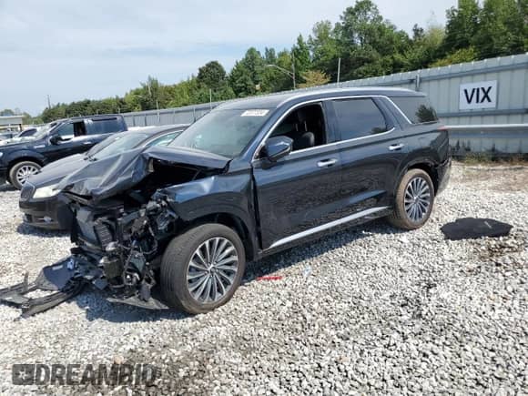 2024 Hyundai Palisade Calligraphy с VIN KM8R7DGE9RU772591, выставлен на аукционе Copart как лот 72577334 с пробегом 5 677 миль миль и Списание • Salvage title. История ставок и продаж доступна на DreamBid. Изображение 1.