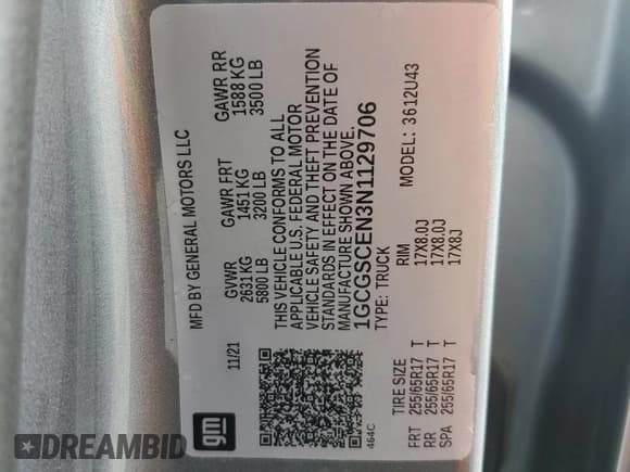 ✅ 2022 Chevrolet Colorado 2WD LT • VIN: 1GCGSCEN3N1129706 • Лот: 55823595. Опубликован ранее на Copart с пробегом 108 366 миль. Бесплатный доступ к архиву аукционных продаж из США и подробный отчёт об истории автомобиля на DreamBid. Изображение 12.