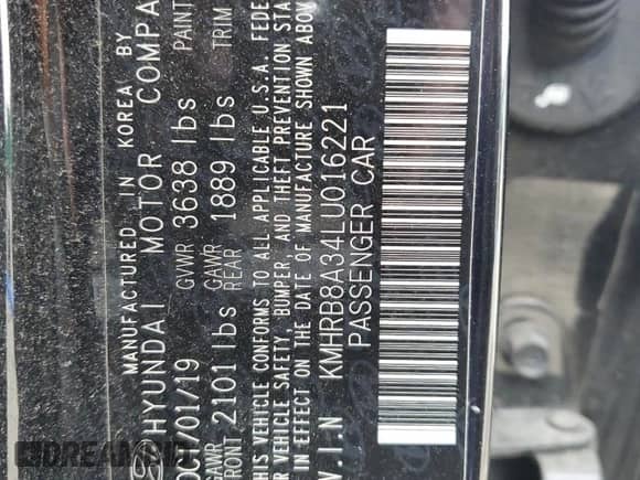 2020 Hyundai Venue SE с VIN KMHRB8A34LU016221, выставлен на аукционе Copart как лот 76074554 с пробегом 186 116 миль миль и Списание • Salvage title. История ставок и продаж доступна на DreamBid. Изображение 16.