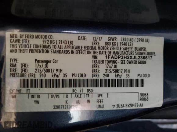 ✅ 2018 Ford Focus SEL • VIN: 1FADP3H2XJL236617 • Лот: 90920955. Опубликован ранее на Copart с пробегом 40 754 миль. Бесплатный доступ к архиву аукционных продаж из США и подробный отчёт об истории автомобиля на DreamBid. Изображение 12.