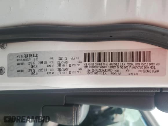 ✅ 2017 Jeep Cherokee Limited • VIN: 1C4PJLDB2HW522212 • Lot: 85263625. Listed on Copart with 194,993 mi. Free auction sales archive from the USA and detailed vehicle history report at DreamBid. Image 13.