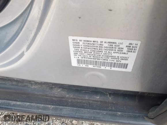 ✅ 2015 Acura MDX Technology • VIN: 5FRYD4H40FB013894 • Lot: 42955972. Listed on IAAI with 156,790 mi. Free auction sales archive from the USA and detailed vehicle history report at DreamBid. Image 9.