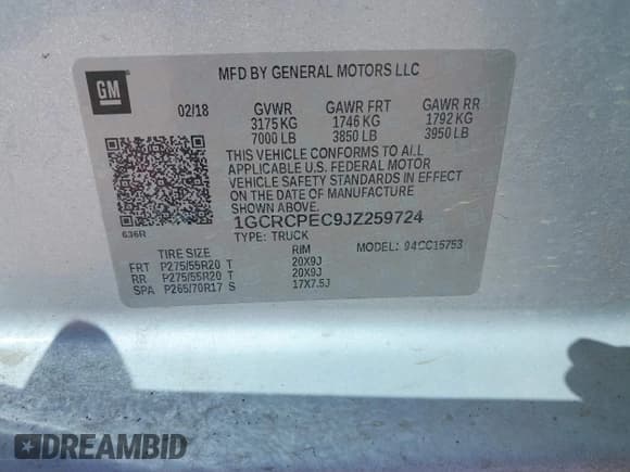 ✅ 2018 Chevrolet Silverado 1500 Custom • VIN: 1GCRCPEC9JZ259724 • Лот: 41836767. Опубликован ранее на IAAI с пробегом 86 986 миль. Бесплатный доступ к архиву аукционных продаж из США и подробный отчёт об истории автомобиля на DreamBid. Изображение 9.