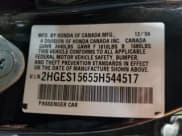 ✅ 2005 Honda Civic LX • VIN: 2HGES15655H544517 • Лот: 60675945. Опубликован ранее на Copart с пробегом 149 691 миль. Бесплатный доступ к архиву аукционных продаж из США и подробный отчёт об истории автомобиля на DreamBid. Изображение 12.