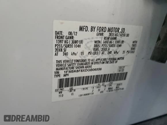 ✅ 2013 Ford Explorer Limited • VIN: 1FM5K8F8XDGB06556 • Lot: 90353825. Wystawiony na Copart z przebiegiem 192 862 mil. Bezpłatny archiwum sprzedaży aukcyjnych z USA i szczegółowy raport historii pojazdu na DreamBid. Zdjęcie 13.