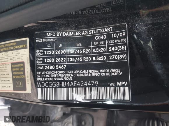 ✅ 2010 Mercedes-Benz GLK 350 • VIN: WDCGG8HB4AF424479 • Lot: 42325937. Listed on IAAI with 120,555 mi. Free auction sales archive from the USA and detailed vehicle history report at DreamBid. Image 9.