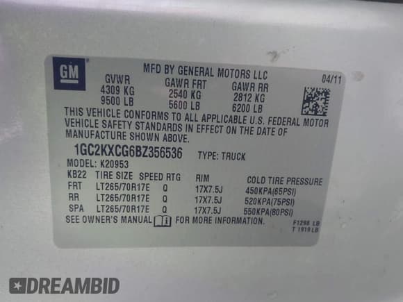 ✅ 2011 Chevrolet Silverado 2500HD LT • VIN: 1GC2KXCG6BZ356536 • Лот: 43651572. Опубликован ранее на IAAI с пробегом 221 555 миль. Бесплатный доступ к архиву аукционных продаж из США и подробный отчёт об истории автомобиля на DreamBid. Изображение 9.